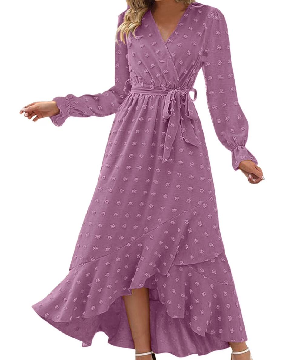 BTFBM Boho Maxi Dress Pink Swiss Dot Flowy Dress XL